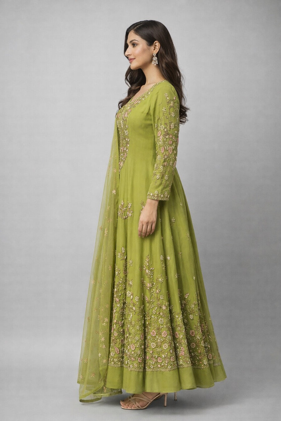 Green Anarkali Suit