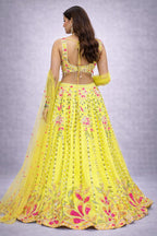 bright yellow embroidered lehenga