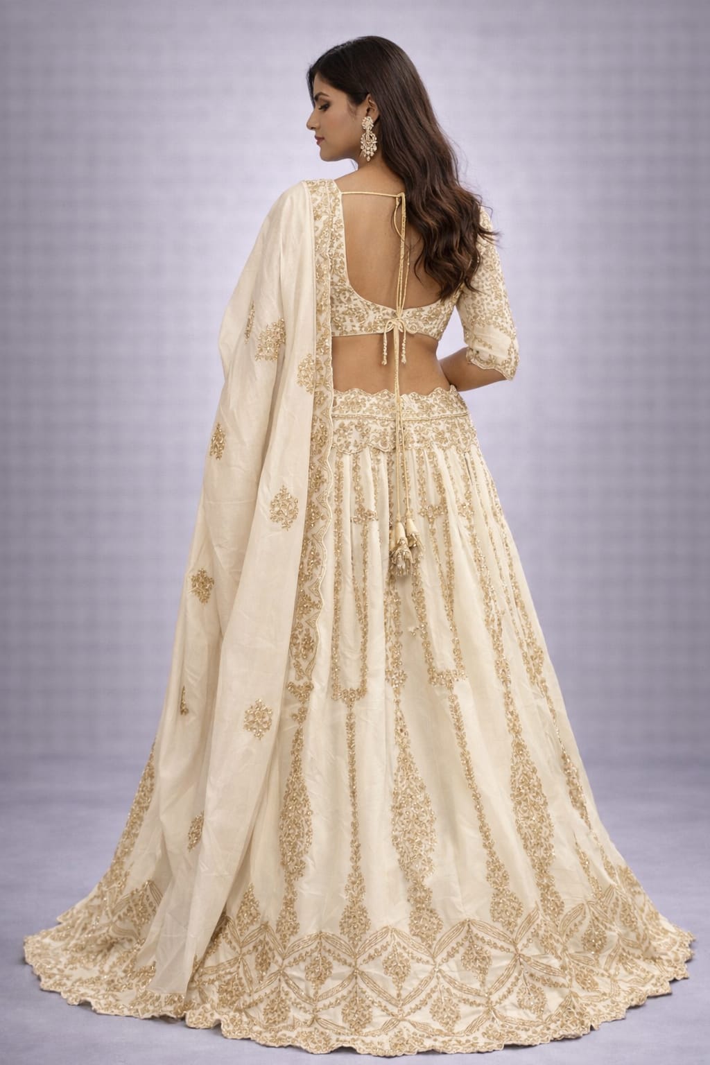 beige lehenga set