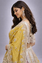 Yellow and Ivory lehenga set