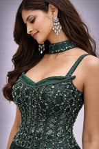 Dhoti Set with Embellished Corset Blouse