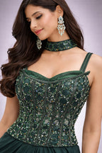 Dhoti Set with Embellished Corset Blouse