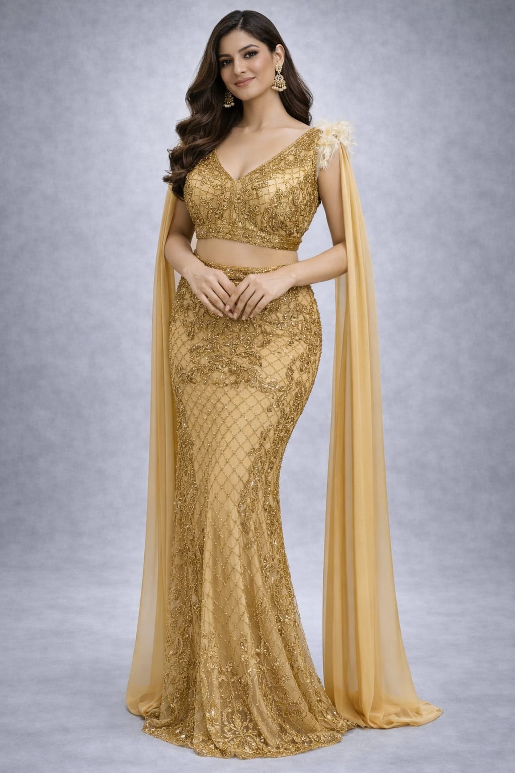 gold evening gown