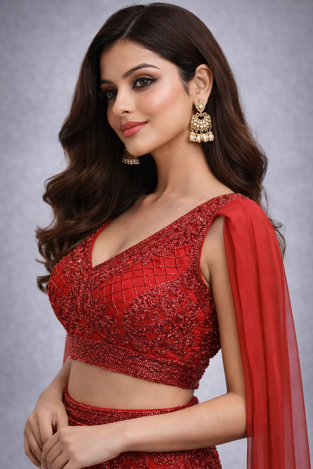 Red evening gown
