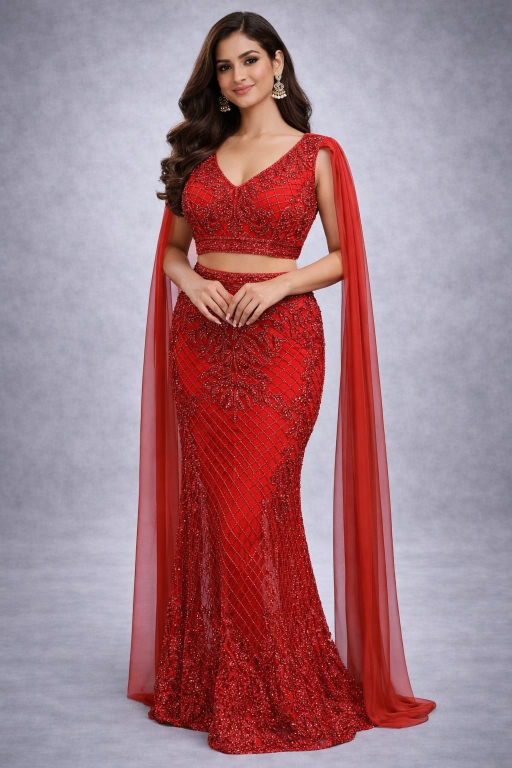 Red evening gown