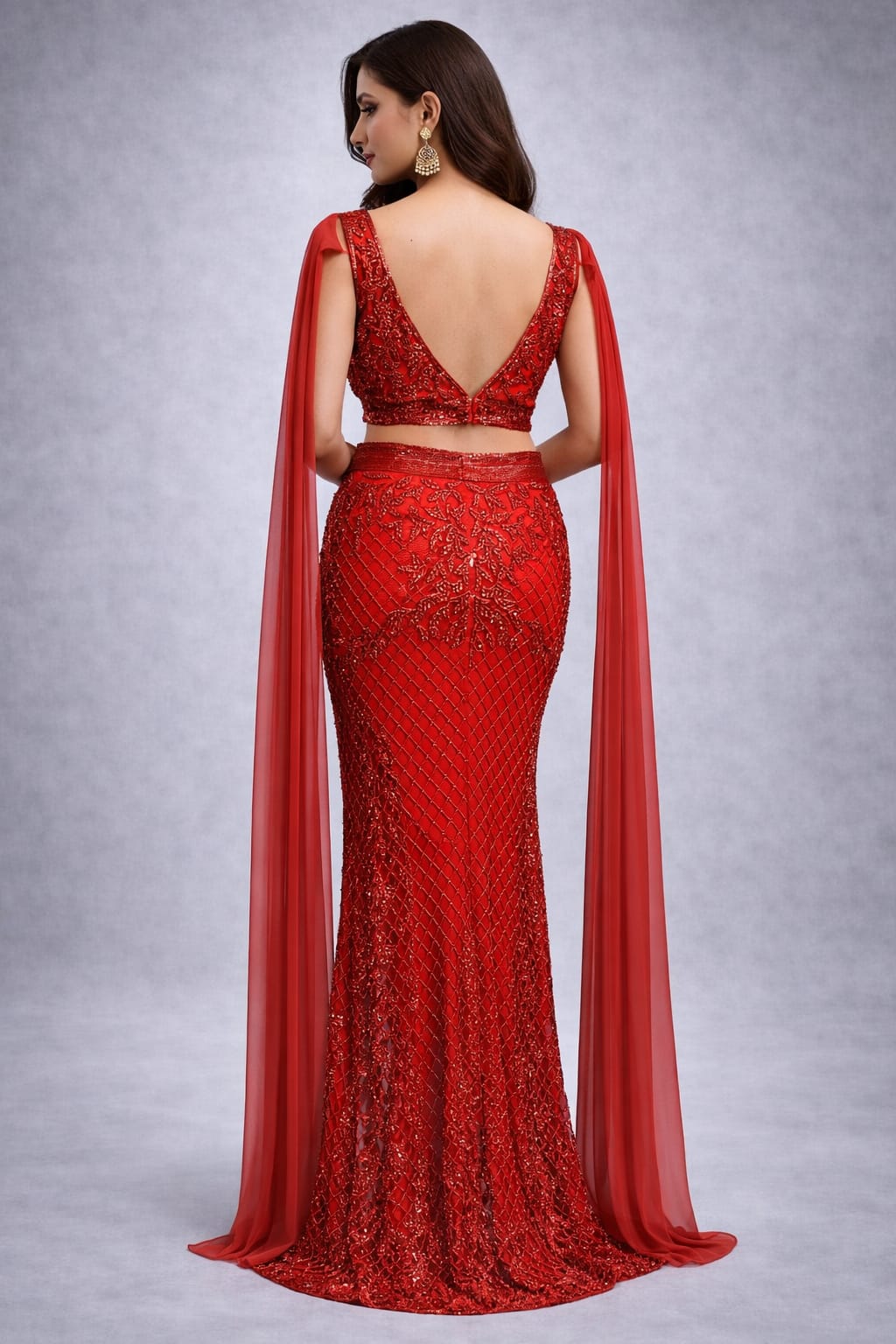 Red evening gown