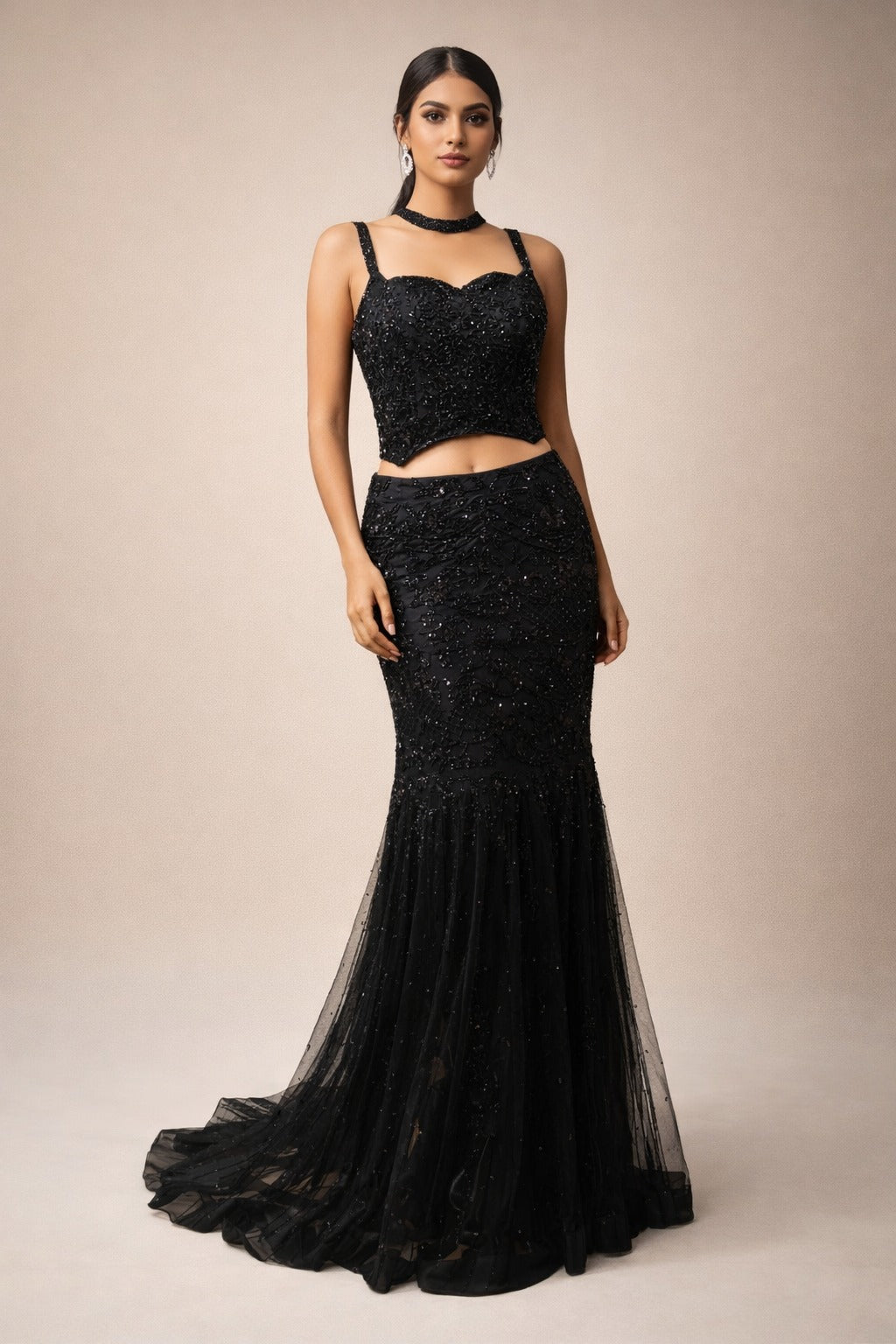 black evening gown