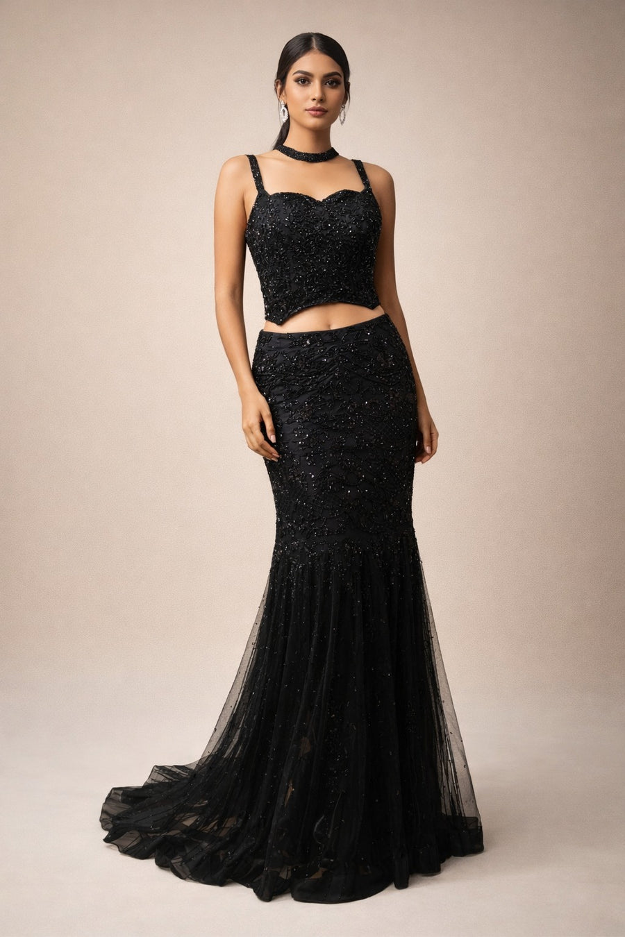 black evening gown