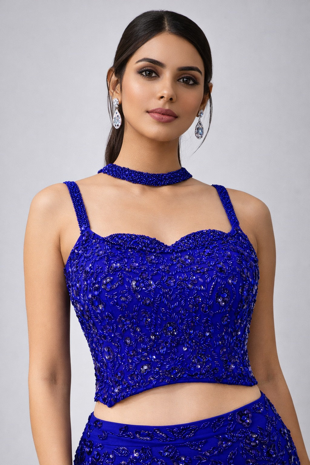 blue evening gown