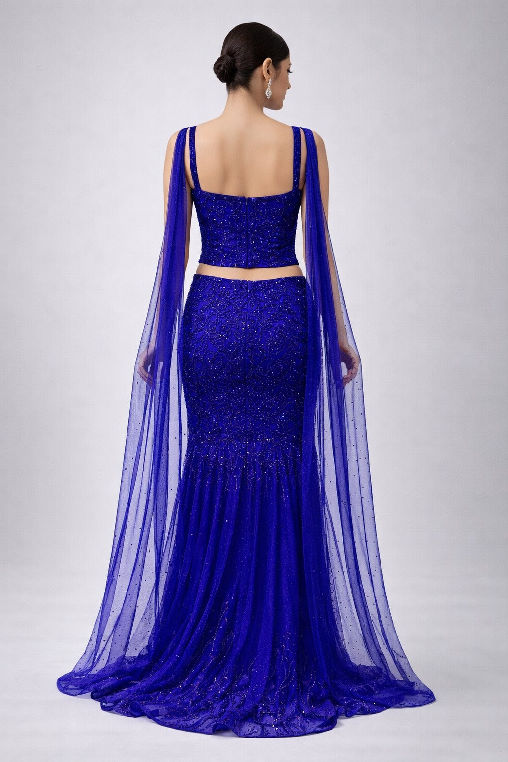 blue evening gown