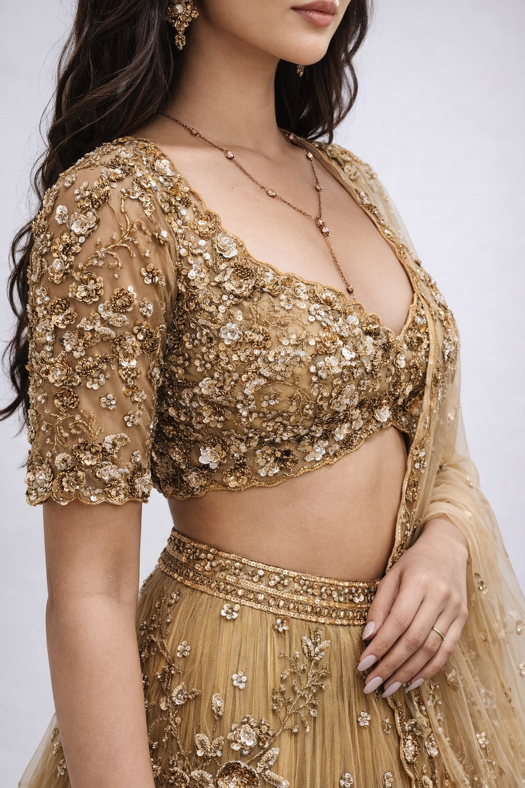 Gold Embellished Lehenga Set 