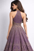 violet gown