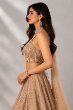 gold lehenga set