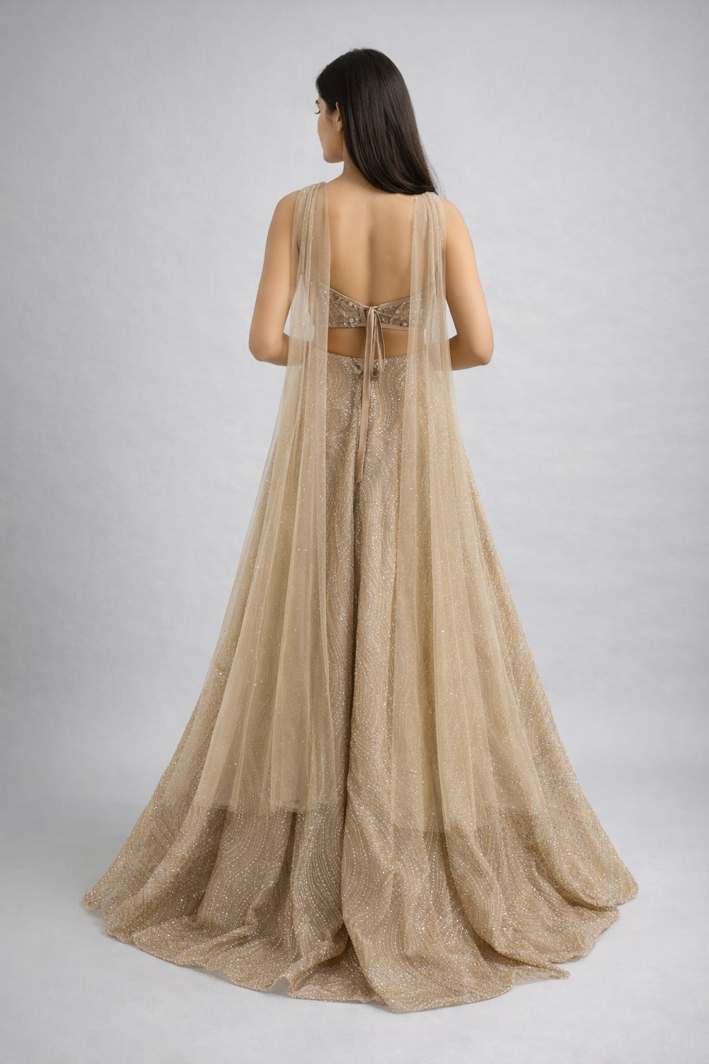 gold lehenga set