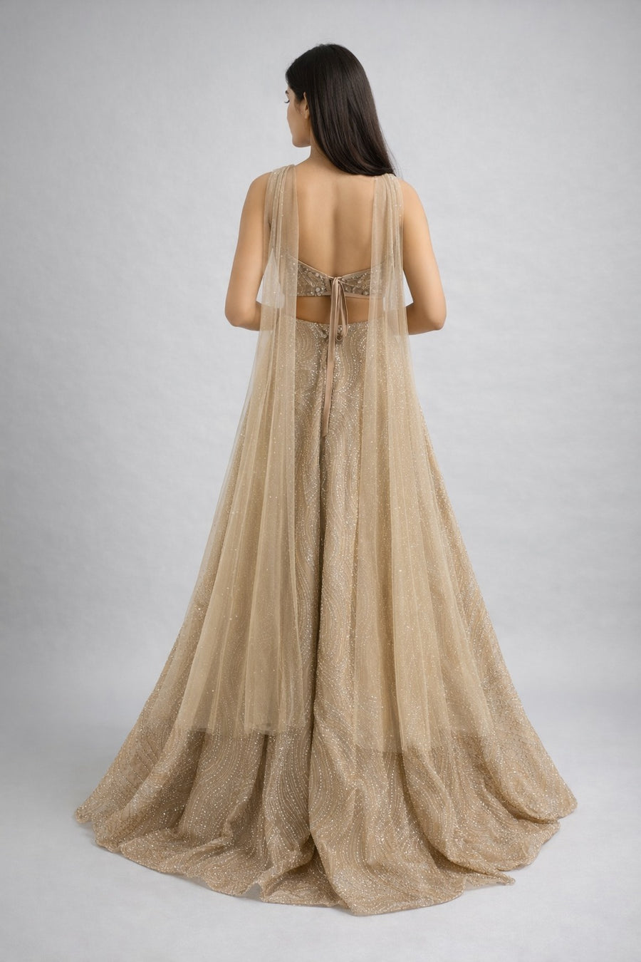 gold lehenga set