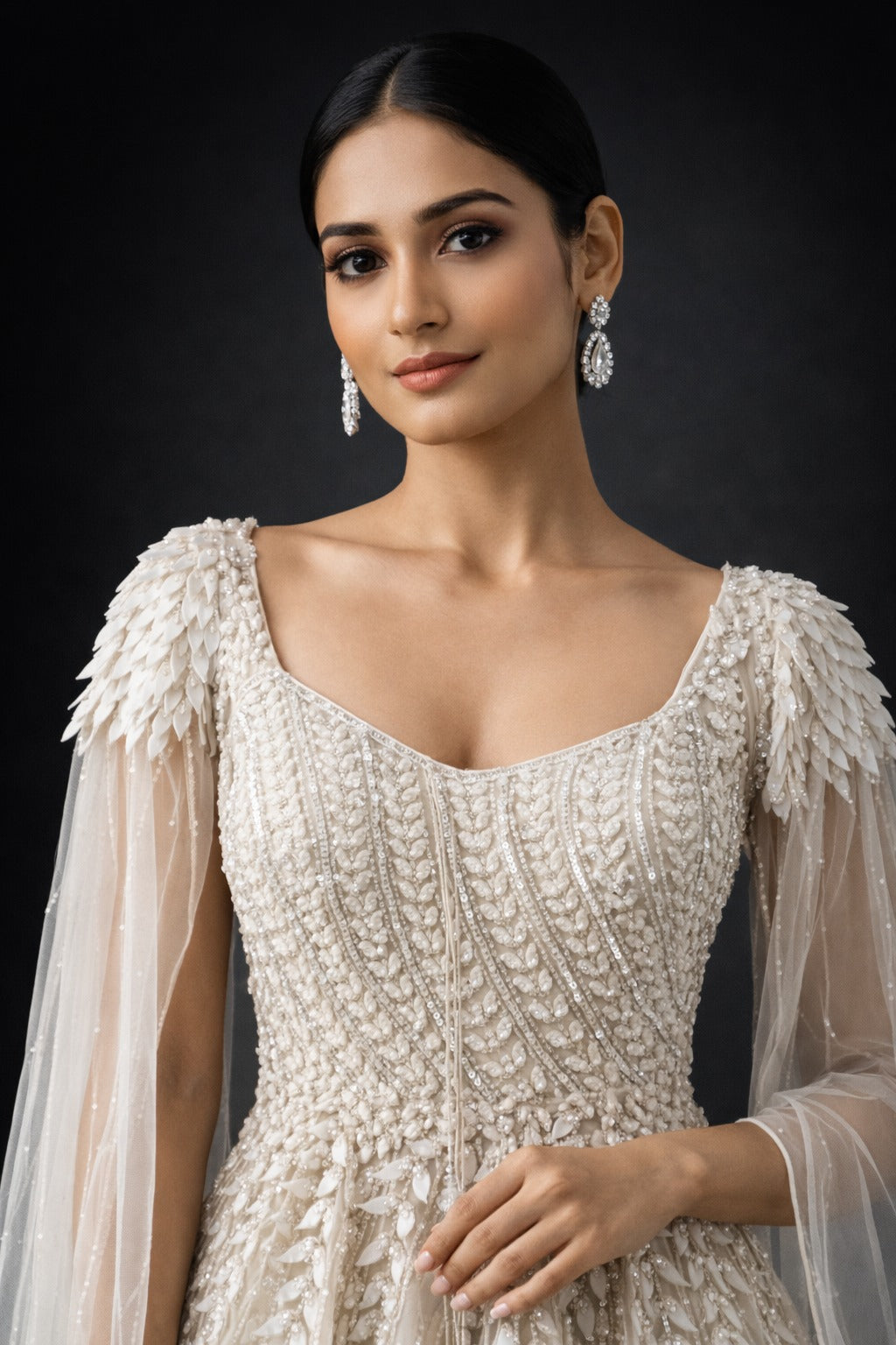 White evening gown