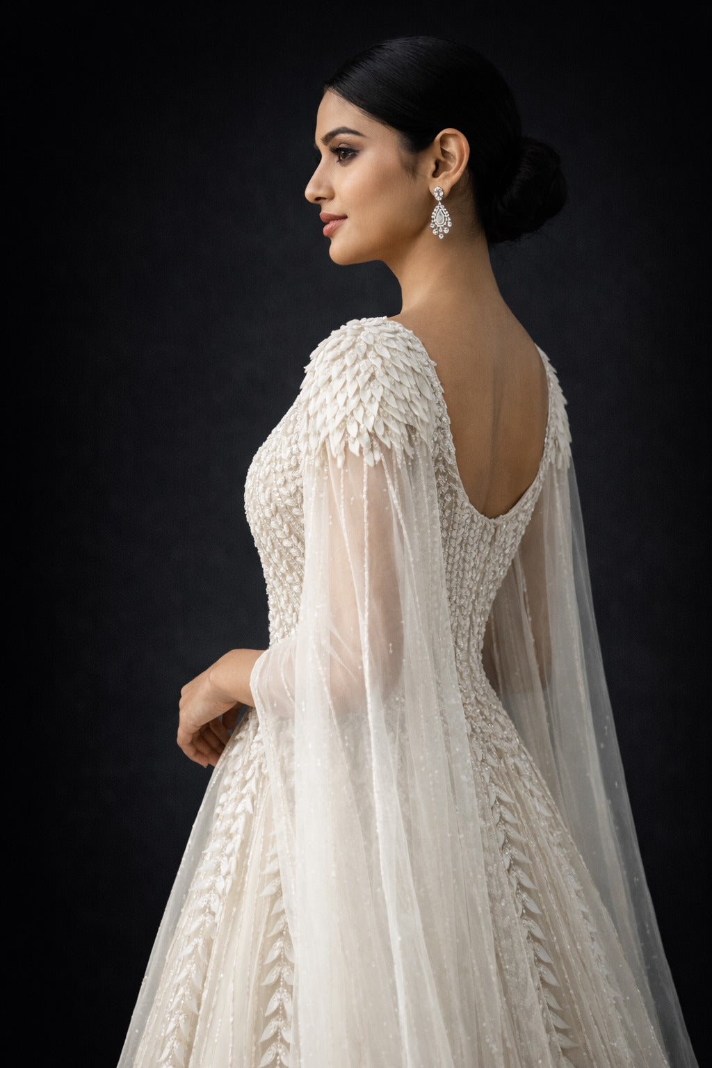 White evening gown