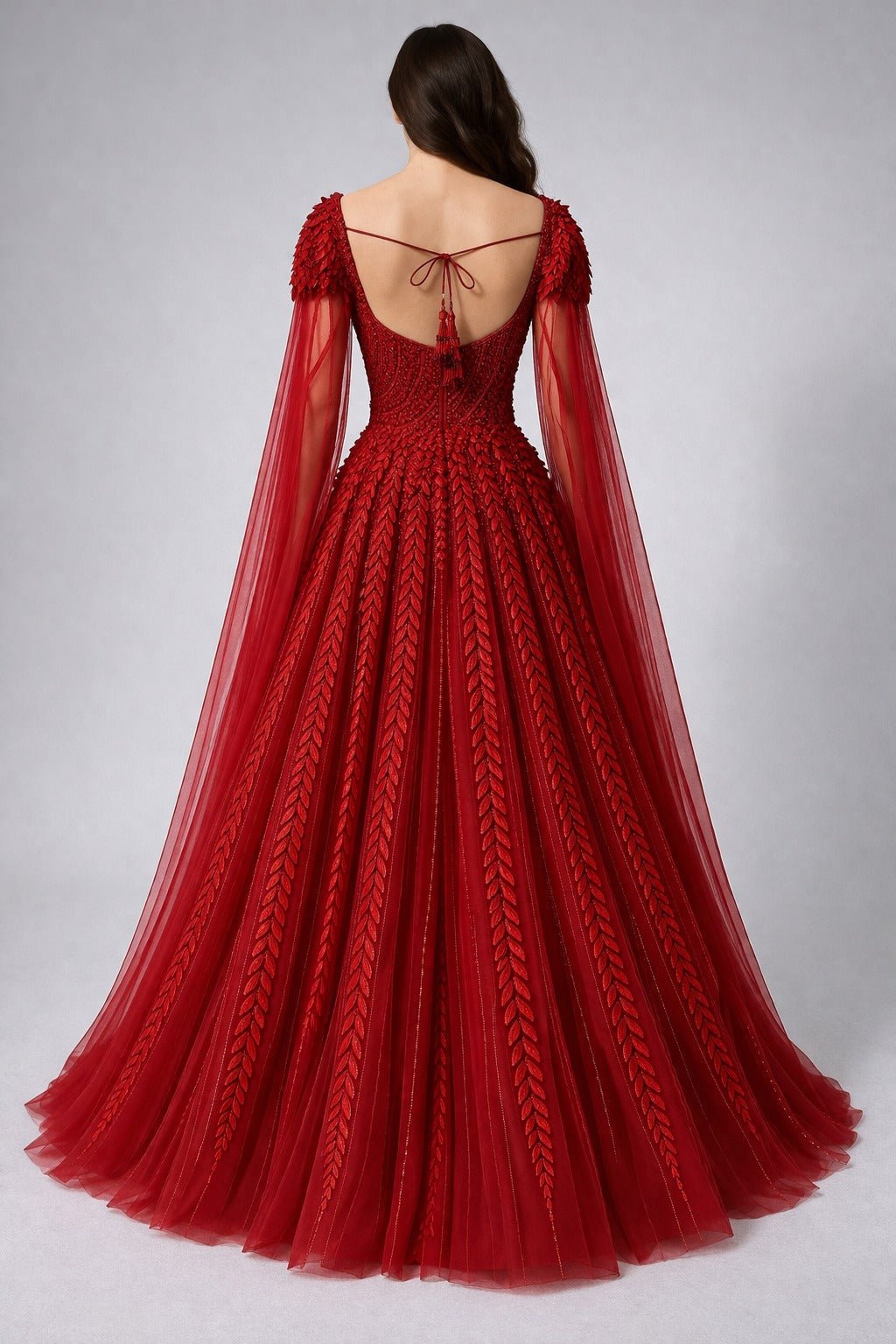 Red evening gown