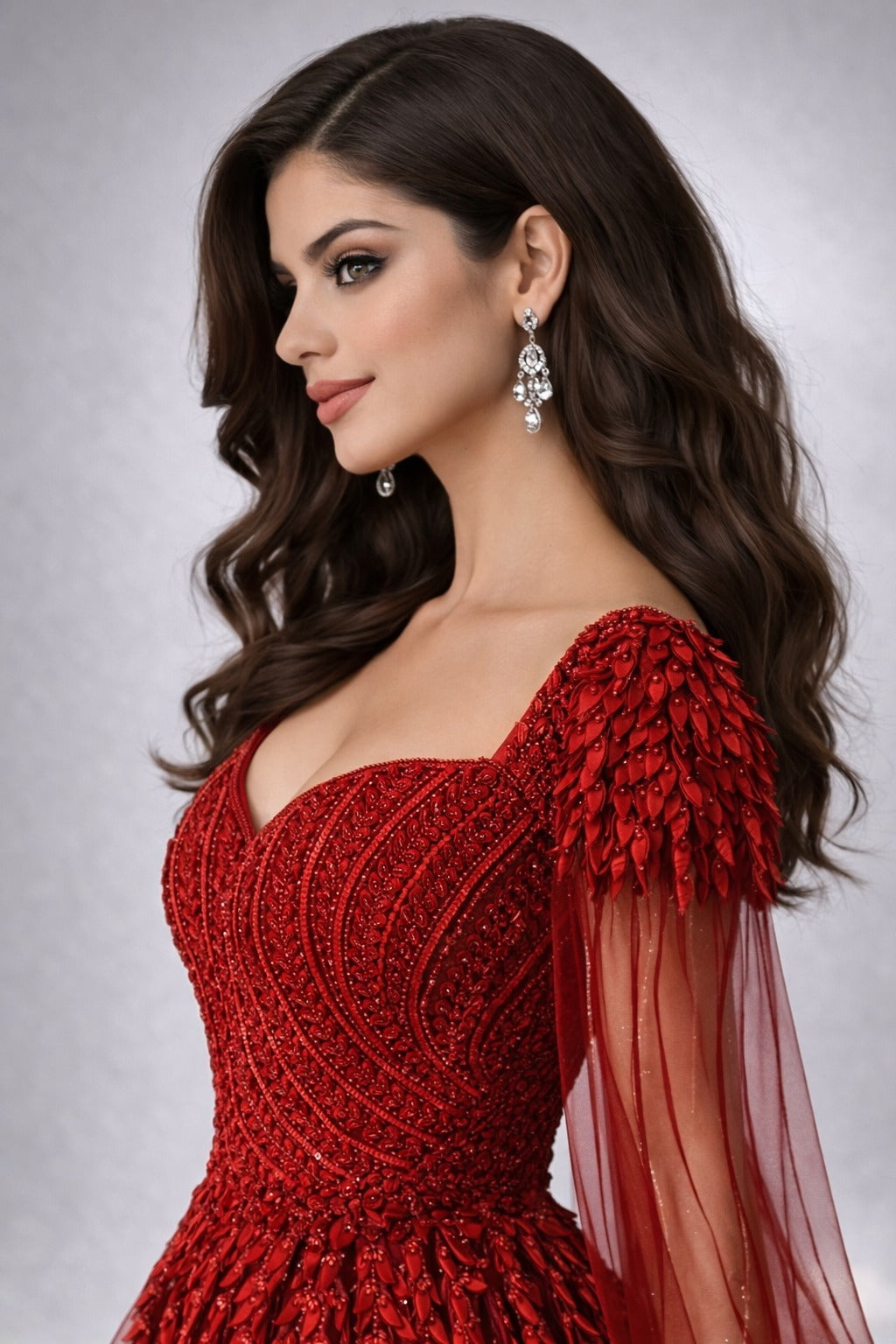 Red evening gown