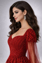 Red evening gown