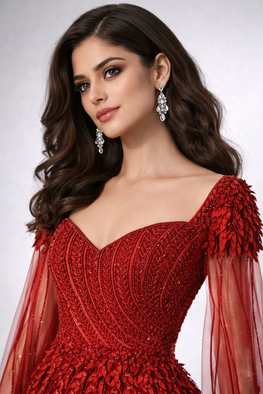 Red evening gown