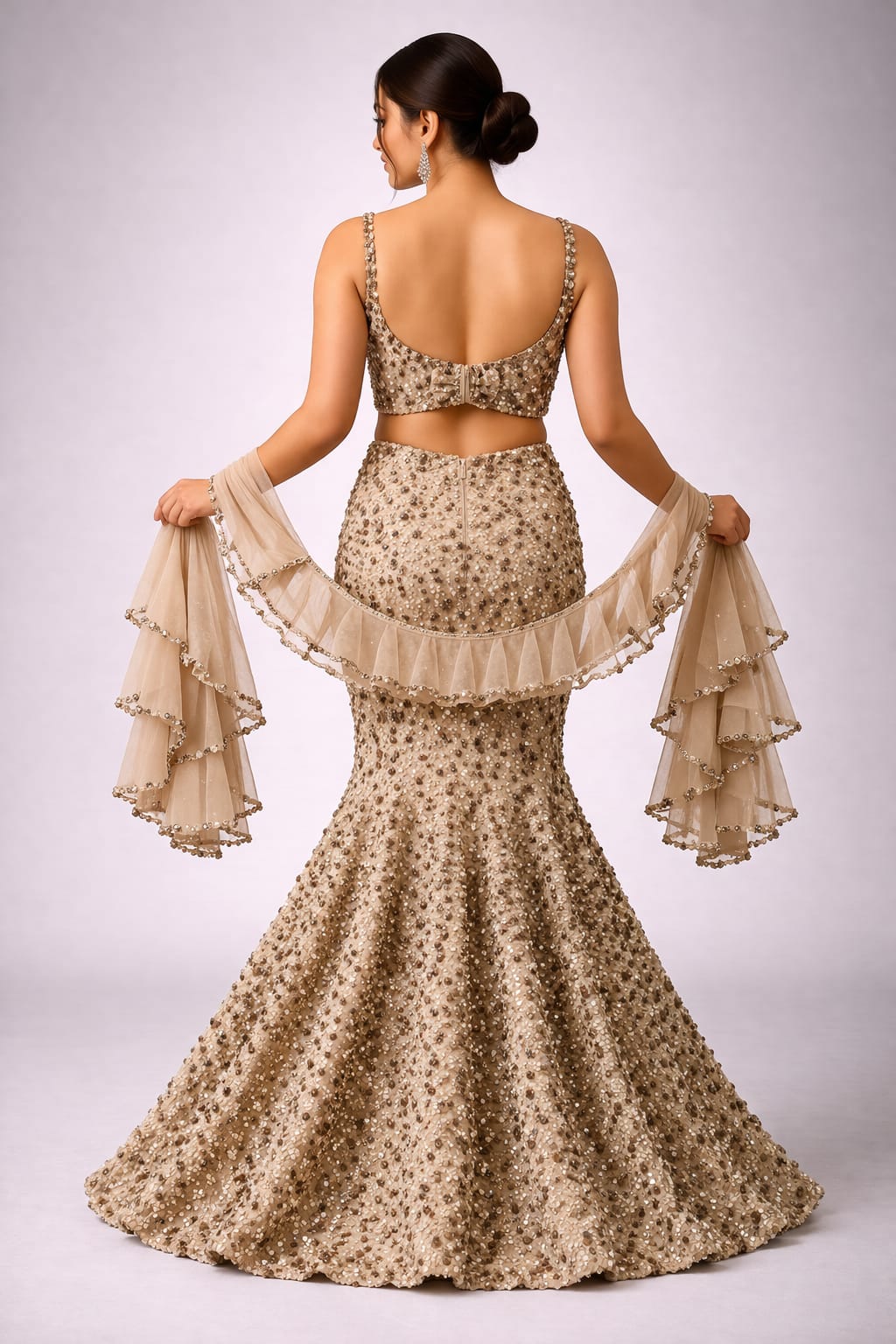 golden lehenga set