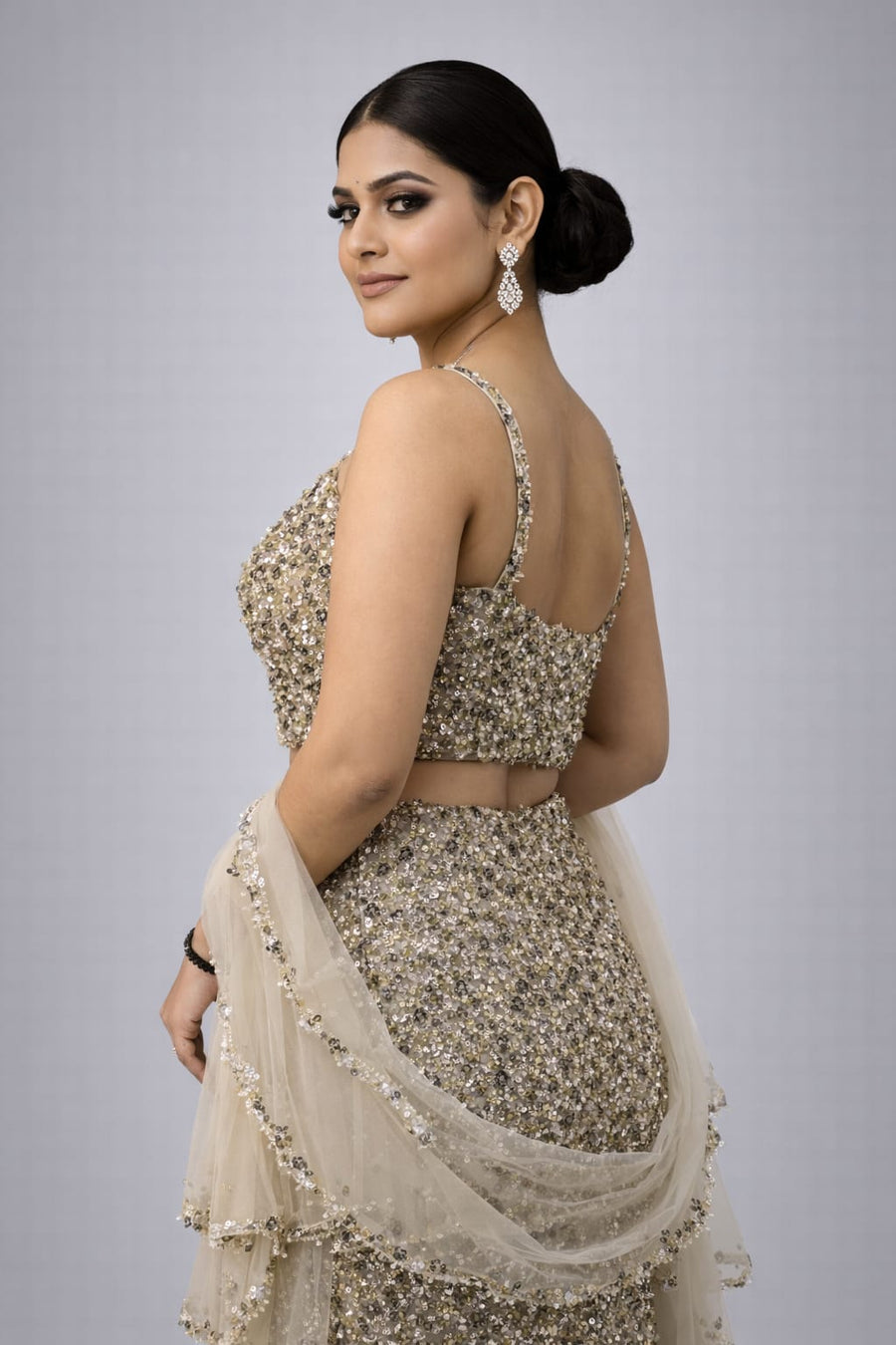 golden lehenga set
