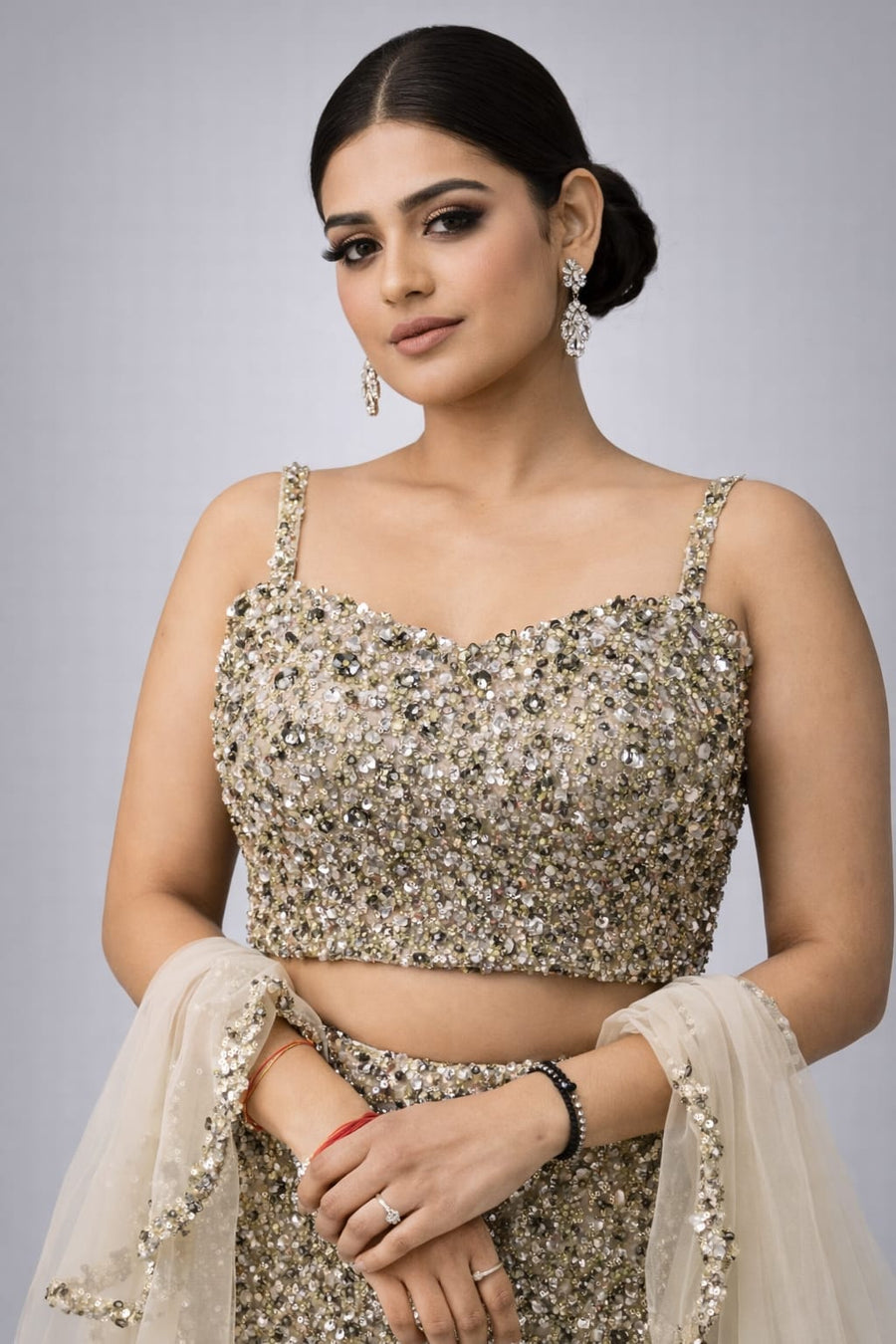 golden lehenga set