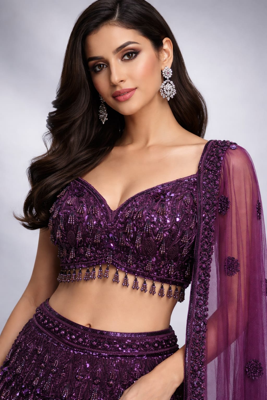 wine lehenga set