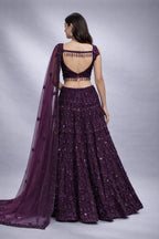 wine lehenga set