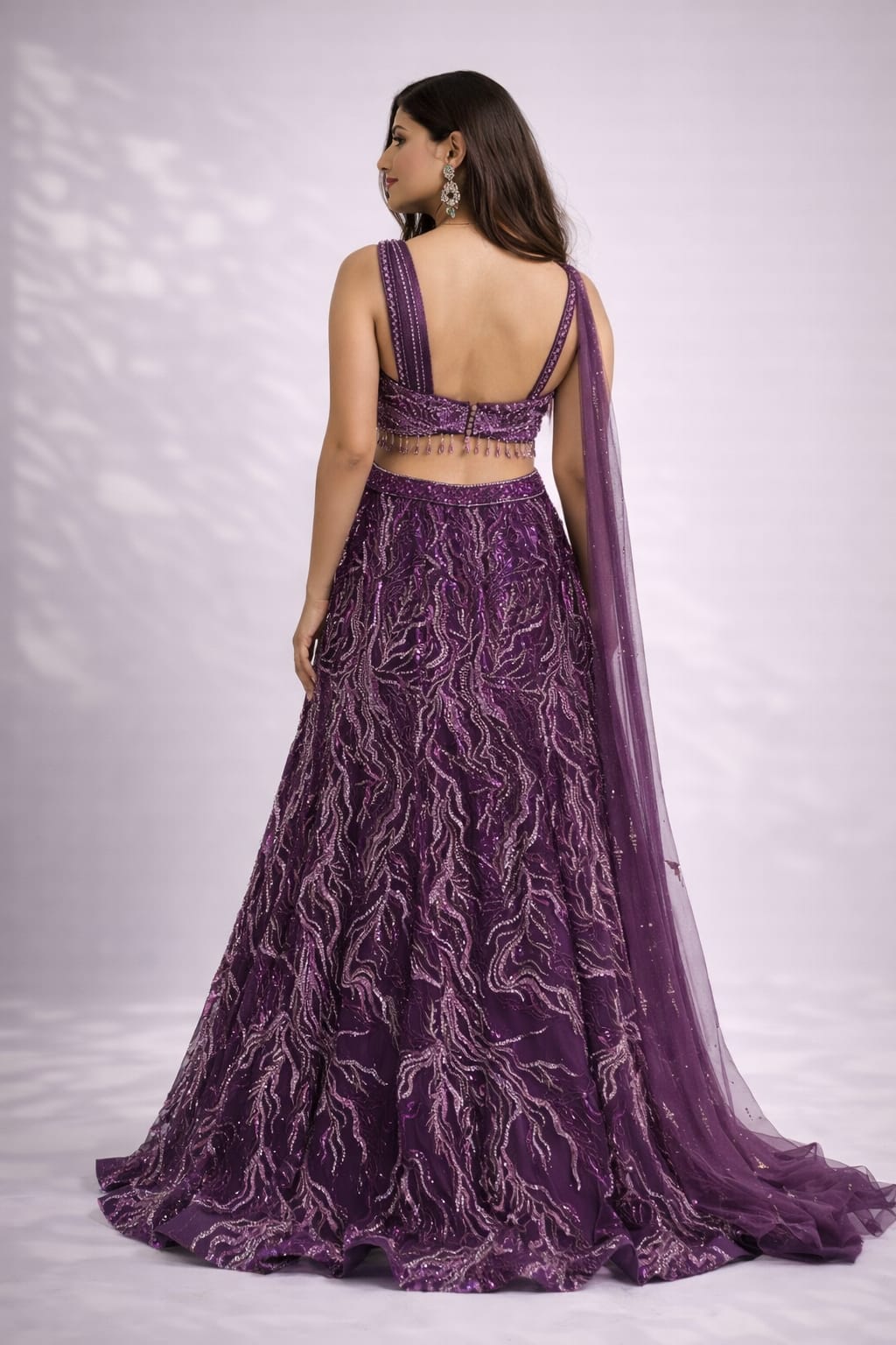 purple lehenga set