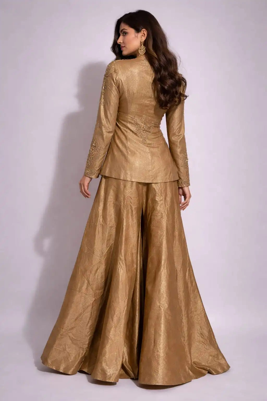  gold embroidered sharara