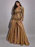  gold embroidered sharara set