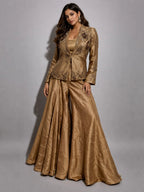  gold embroidered sharara set