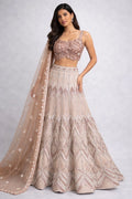 beige embroidered lehenga