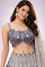 grey lehenga set