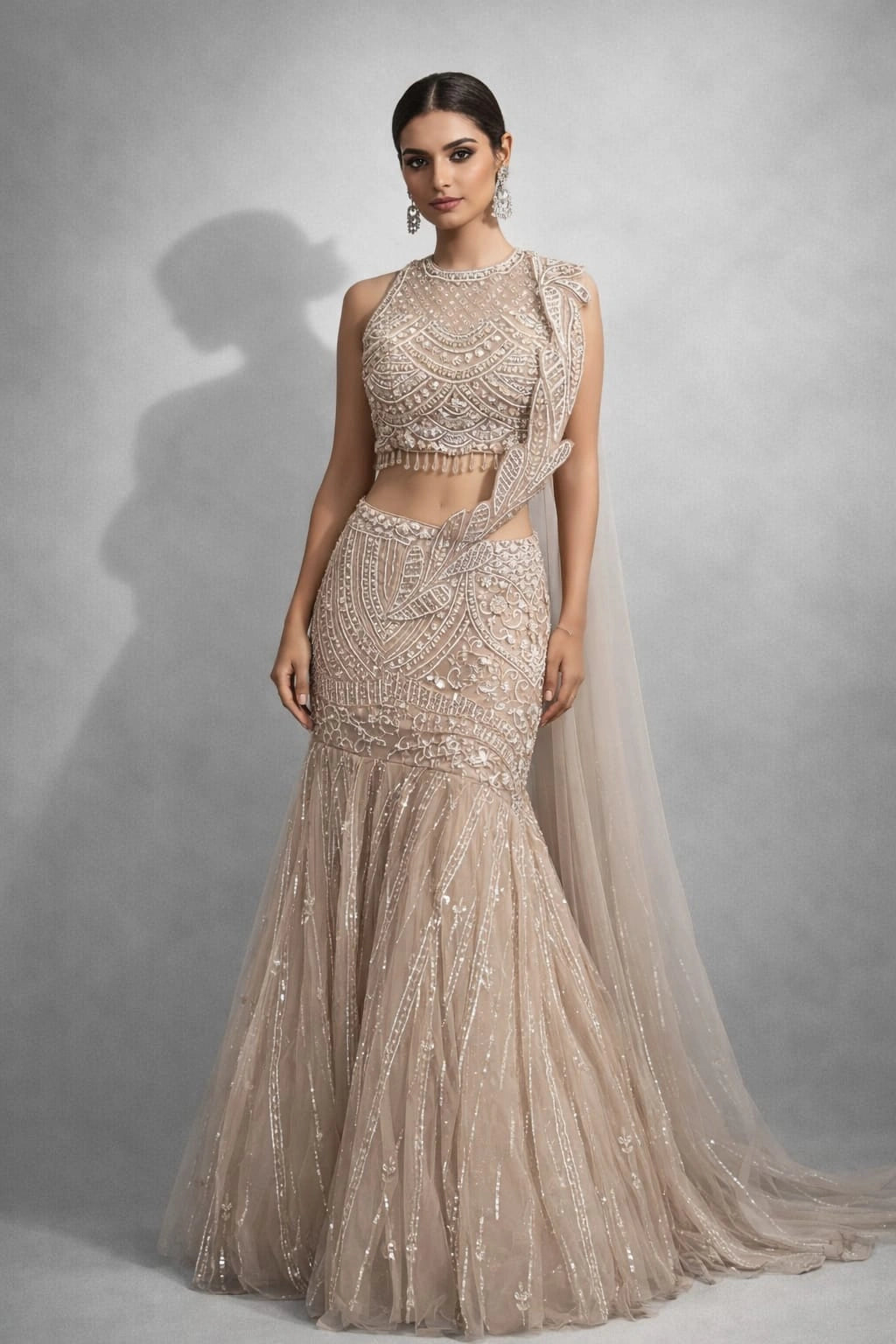 gold mermaid lehenga set