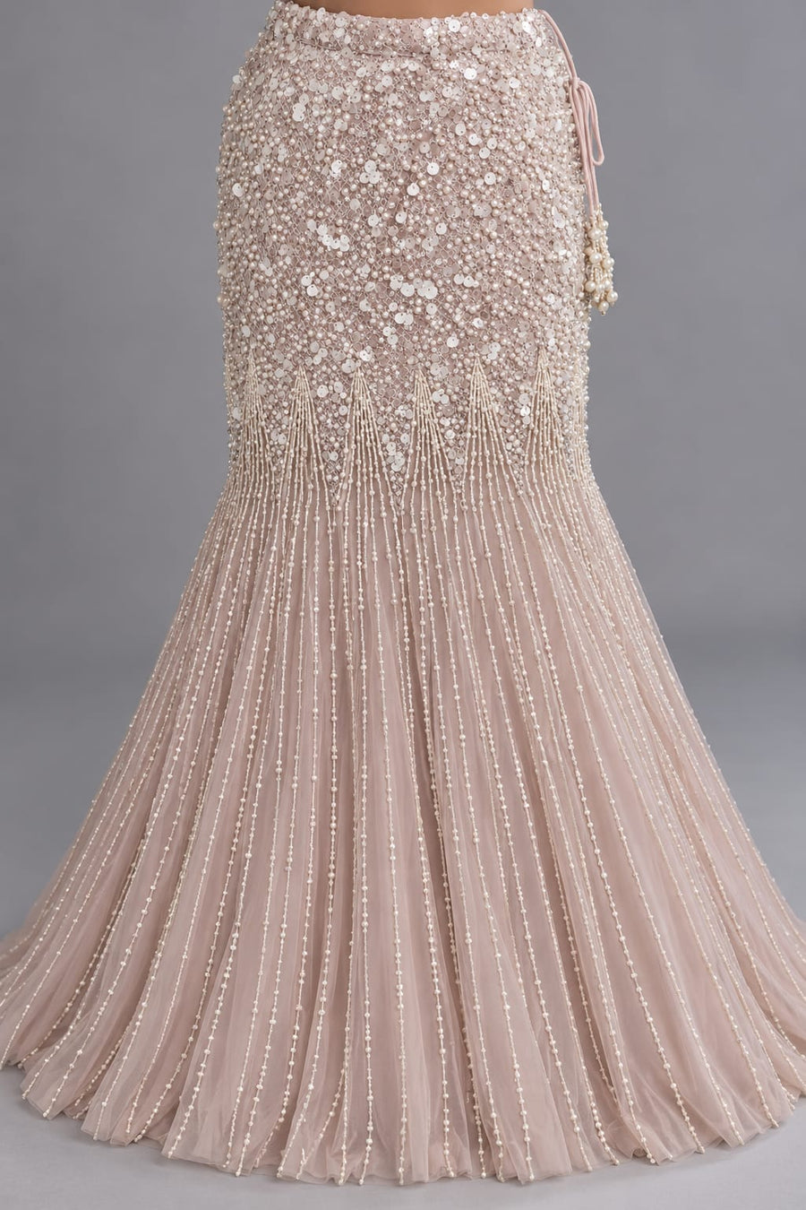 Gold Fishcut Lehenga for Engagement