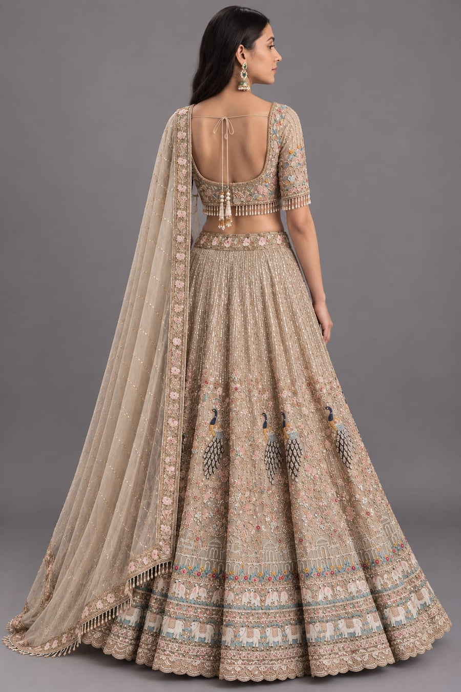 Chikoo Heritage Peacock Embroidered Lehenga Set
