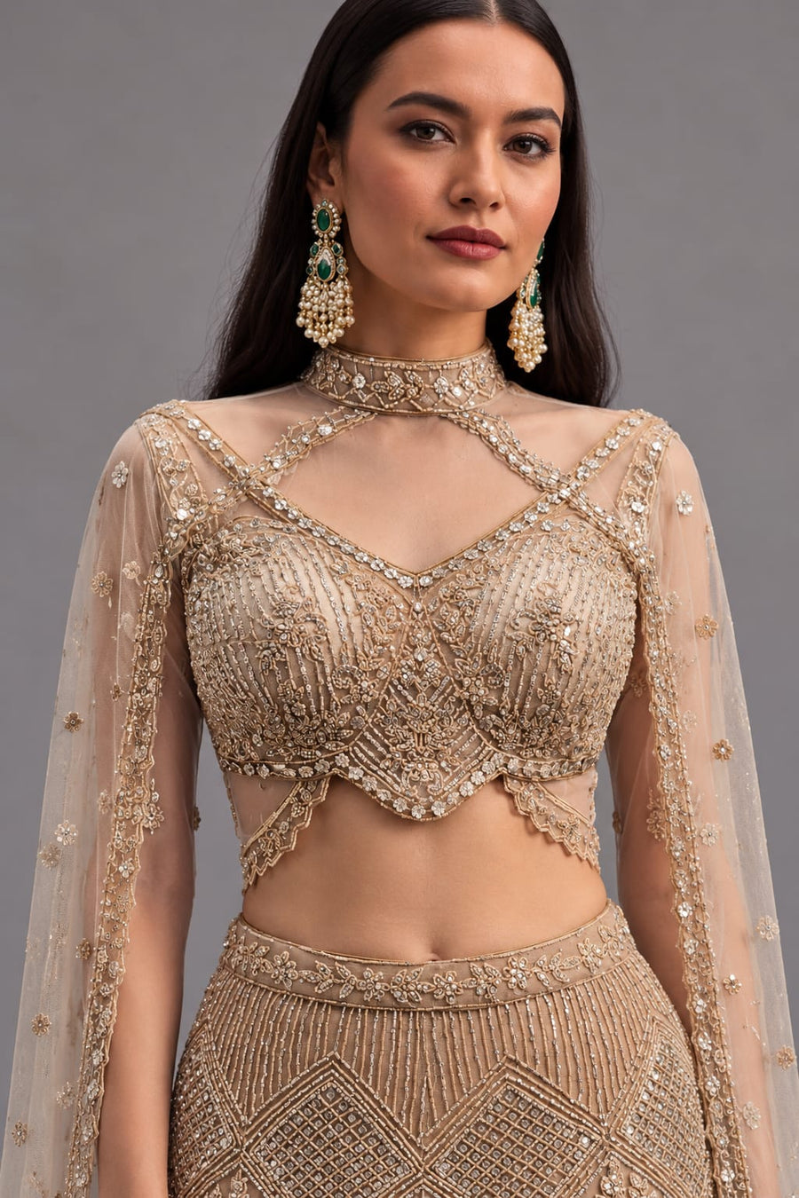 Golden Dune Embellished Mermaid lehenga