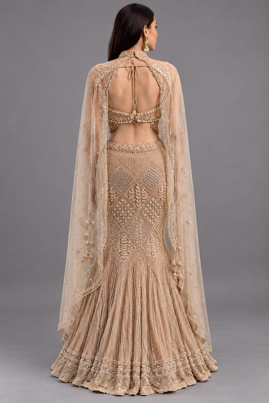 Golden Dune Embellished Mermaid lehenga