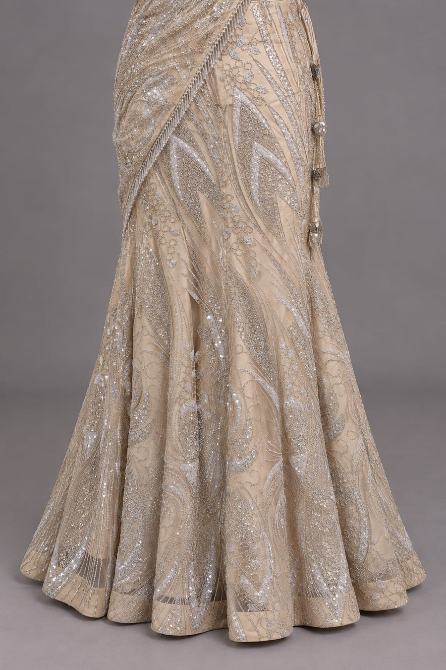 Ivory Designer Lehenga Set with Embroidered Blouse & Dupatta