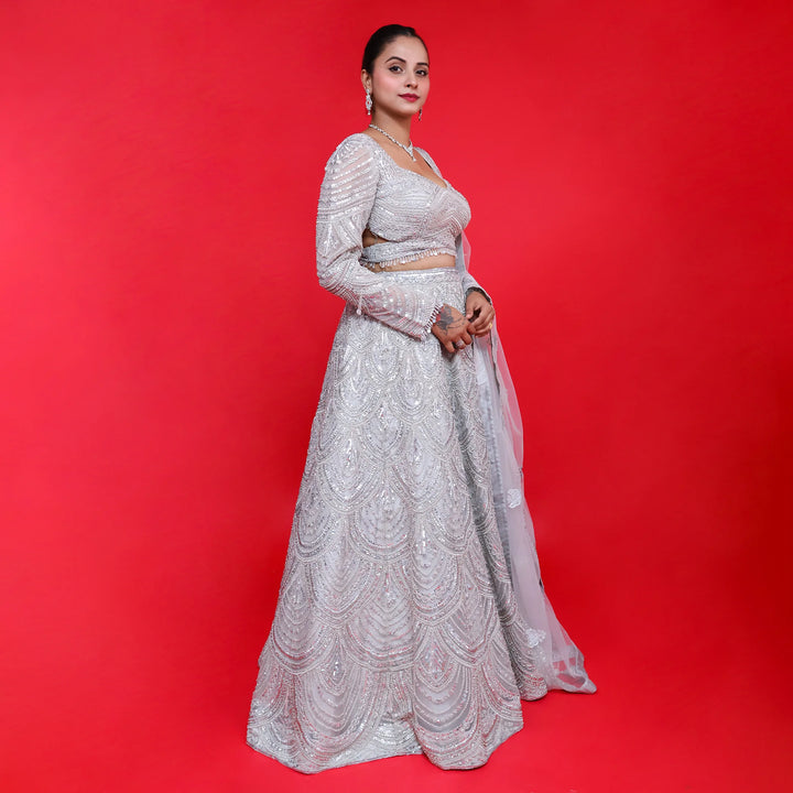 ceremonial crop top lehenga- Vastrachowk