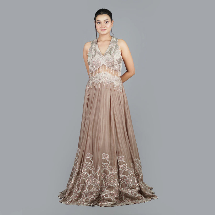 indo-Western Style One Piece Gown