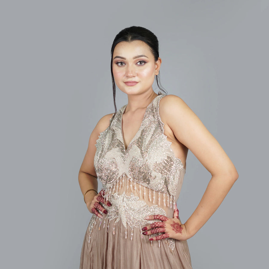 indo-Western Style One Piece Gown Vastrachowk