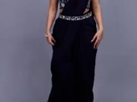 Vastrachowk Crop Top Skirt with Drape Saree