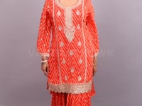 Straight Kurti with Sharara & Net Dupatta Vastrachowk