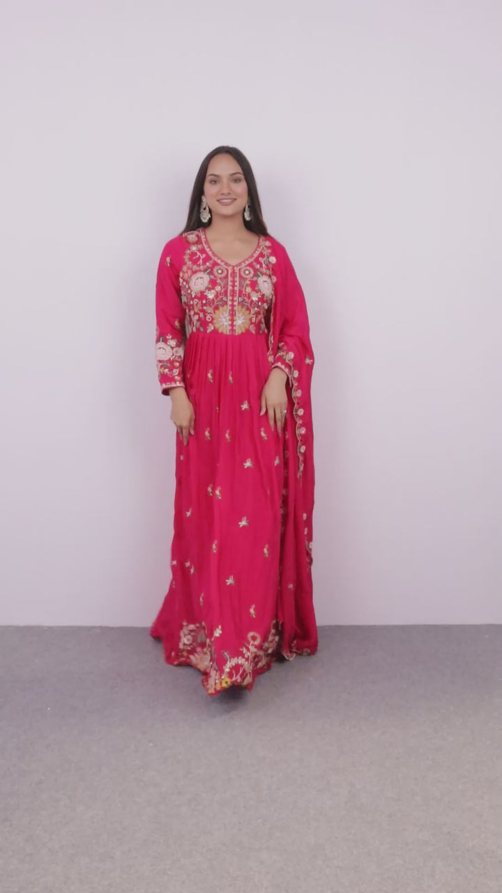 Full Sleeves Anarkali Suit with Dupatta 